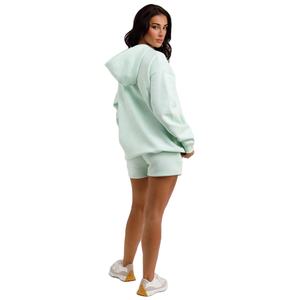 Conjunto de Sudadera con Capucha y Pantalones Cortos de Moda Premium para Mujer, Felpa de Algodón, Estilo Holgado Informal, Sudadera con Capucha y Pantalones Cortos para Mujer de Marca Privada OEM - Product Image 5