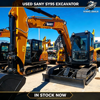 Excavatrice sur chenilles Sany SY95C de 9 tonnes, petite pelle hydraulique avec moteur Isuzu 4JG3X, excavatrice de construction chinoise d'occasion pour usage municipal