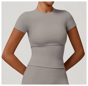 Camisetas de Tirantes para Mujer al por Mayor, de Alta Calidad, Transpirables, para Verano, para Hacer Ejercicio, Yoga, Camisetas de Tirantes de Manga Corta para Mujer - Product Image 1