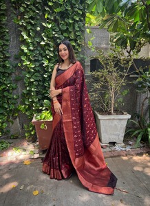 Saree en soie douce de haute qualité de Fab Zone Designer avec bordure de tissage Zari en cuivre Impression numérique indienne pour les fêtes d'adultes - Product Image 4