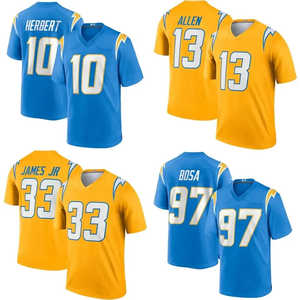 Maillot de football américain pour homme de haute qualité 2025 Los Angeles avec logo imprimé et logo personnalisable, manches courtes, grande taille - Product Image 1