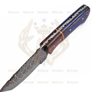 Handmade Custom Damascus Steel Fixed Blade Hunting Camping Skinner Knife with Hard <b>Wood</b> Handle OEM Supported - Product Image 4
