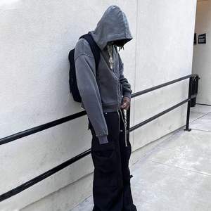 ชุดเสื้อมีฮู้ดแบบสวมศีรษะสำหรับผู้ชายชุดมีฮู้ดแบบซิปครึ่งน้ำหนักทำจากผ้าฝ้าย100% โอเวอร์ไซส์ตามสั่ง - Product Image 2