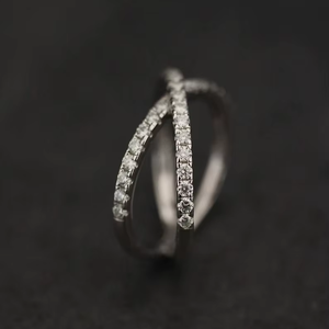 Moissanite diamond <b>Ring</b> Band 925 Sterling Silver Gift For Her - Product Image 1