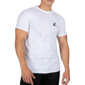 Venta al por mayor de los hombres personalizados de secado rápido Fitness camiseta de poliéster en blanco ajustado Athletic Gym Sport camiseta de entrenamiento - Product Image 6