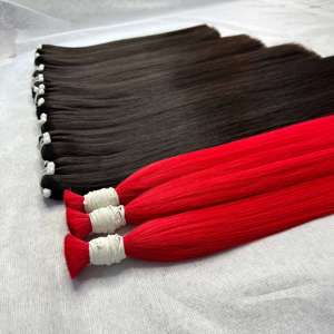 Top Quality Raw Natural Human Hair Cuticle Aligned Raw Hair Bone Straight Bulk Hair Extensions from Vietnam - Product Image 2