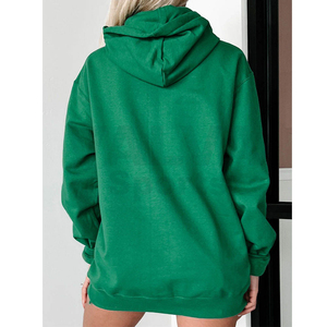 Sudadera con capucha Beige de gran tamaño bordado 3D cómodo hombro caído suéter largo sudadera Casual Streetwear invierno estampado frontal - Product Image 5