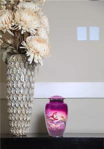 Venta al por mayor Popular púrpura colibrí esmalte Color aluminio Metal cremación urnas estilo adulto tarros conmemorativos cenizas funerarias urnas - Product Image 4