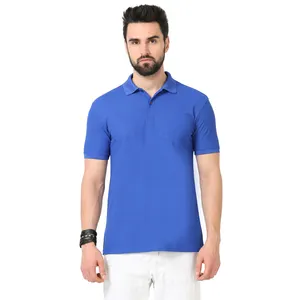 शाही नीले पुरुषों को ओवरसाइज स्ट्रीटवियर कस्टमटेड टी शर्ट के साथ नरम पोलो टी शर्ट सॉफ्ट पोलो टी शर्ट