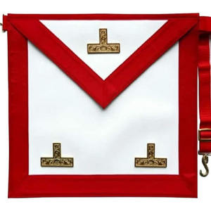 Tablier de présentation maçonnique, vintage LAFSCO USA, franc maçon, bannière ornée rouge blanc - Product Image 3