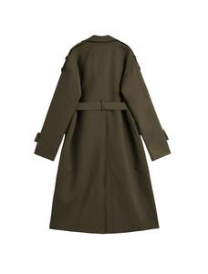 Gabardina de corte holgado con doble bolsillo de estilo moderno al por mayor para mujer, gabardina larga ligera de otoño y primavera 2025 - Product Image 5