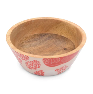 Diseño superior Mango Madera Tamaño mediano Forma redonda con estampado de esmalte Centro de mesa Fruta decorativa Cuenco de madera más vendido - Product Image 3