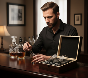 Ensemble de verres à <span class=keywords><strong>whisky</strong></span> en cristal de luxe avec boîte cadeau, pierres à <span class=keywords><strong>whisky</strong></span>, pinces pour bar, fête, logo personnalisé, vente en gros d'ensemble de <span class=keywords><strong>whisky</strong></span> - Product Image 5