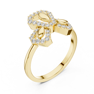 Anillo de moissanita de 14K con elegante diseño de Halo oculto Joyería de diamantes de lujo - Product Image 5