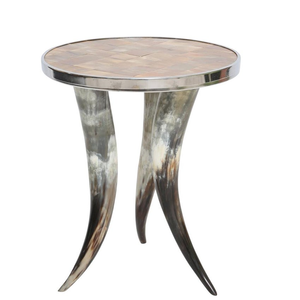 Table basse de luxe en corne de buffle, taille personnalisable, table à manger ronde ou carrée, état neuf - Product Image 4
