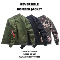 LAYENNE Veste brodée personnalisée Blouson aviateur réversible pour hommes Veste matelassée d'hiver à la mode Offre Spéciale de haute qualité