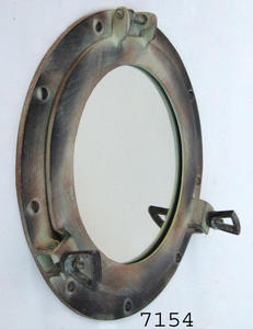 Antiguo de aluminio náutico nuevo ojo de buey náutico con espejo menos producto de decoración de ventana de vidrio transparente para la venta hecho en La India - Product Image 3