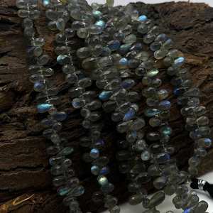 Natural Labradorite Faceted Teardrop Shape Gemstone <b>Beads</b> Strands 4-9mm <b>Loose</b> <b>Beads</b> For Jewelry Making Wholesale Bulk Factory - Product Image 1