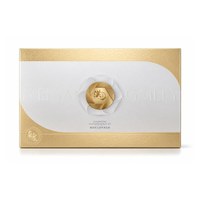 Boîte cadeau de beauté personnalisée, écologique, faite à la main, en or et blanc, avec couvercle et base rigides, finition gaufrée, insert à 5 compartiments pour cosmétiques