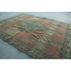 Alfombra Turca, Alfombra Vintage Extra Grande de 9,8x12,3 pies, Alfombra Marroquí de Lana Marrón y Azul - Product Image 4