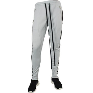 Trendy Men's Burgundy Slim Fit Track Pants with Zipper Pockets & Ankle <b>Zips</b> Comfortable Washed Polyester Cotton Men's Pants - Product Image 4