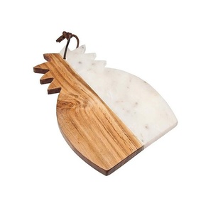Planche à découper en marbre et en bois, design antique, forme ananas, pour la cuisine - Product Image 1