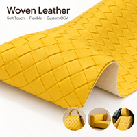 Cuir synthétique PU tissé sur mesure OEM, motif brillant, matériau durable pour sacs à main, sacs pour femmes, revêtement de canapé et de meubles
