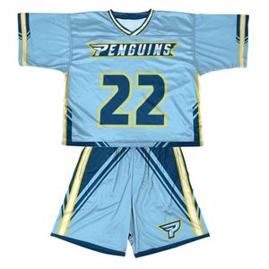 Uniformes de Lacrosse de media manga de alta calidad, diseño personalizado, sublimación impresa, ropa deportiva única con cuello en V - Product Image 6