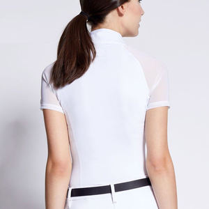 Camisa de Equitación de Manga Larga de Compresión de Algodón con Media Cremallera para Mujer, Profesional, de Alta Calidad, Ajustada - Product Image 4