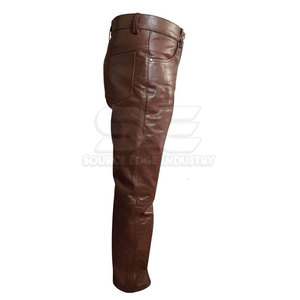 Pantalon en cuir droit taille haute pour homme – Confortable, respirant, séchage rapide, écologique – Idéal pour l'hiver – Meilleur prix – En promotion en ligne - Product Image 4