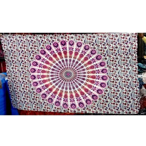 High Quality Peacock Print Cotton Tapestries Wall Hanging for Decorative Export Purpose - Product Image 2