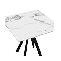 Plateau de table en pierre frittée effet marbre blanc Ws Design, taille 80x80, modèle 873, fabriqué en Chine, pour tables élégantes
