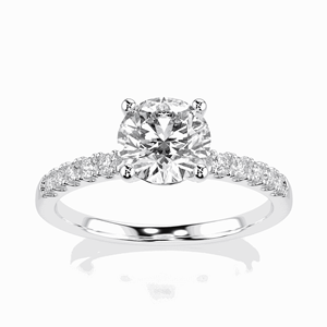 Bague de fiançailles RITZIN RIH1546 pour femme en argent plaqué blanc 18 carats avec moissanite - Product Image 4