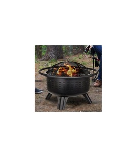 Decorative outdoor iron <b>fire</b> <b>pit</b> with <b>round</b> bowl rustic look suitable for farmhouse patio stylish night gatherings - Product Image 2
