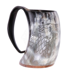 Authentic Eco-Friendly Viking Horn <b>Mug</b> Handmade Buffalo Horn Food Grade Medieval Style Religious Feng Shui Animal Beer <b>Mug</b> - Product Image 2