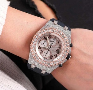 นาฬิกาหรู VVS Moissanite พร้อมสายรัดสีขาวสำหรับผู้ชายของขวัญราคาสมเหตุสมผลจากอินเดียนาฬิกาควอตซ์ฮิปฮอป - Product Image 3