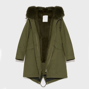 Nouveau style de vêtements d'hiver veste Parkas doublée Sherpa pour femmes vêtements d'extérieur personnalisés vestes Parka à capuche en fourrure coupe-vent pour femmes taille OEM - Product Image 1