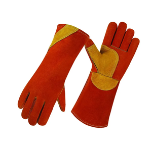 Guantes de soldadura de cuero de alta calidad grandes hechos con guantes de soldadura Kevlar, guantes de cuero ignífugos resistentes al calor para soldadores - Product Image 1