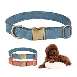 Dog Collar Adjustable High Quality Genuine Leather Luxury Personalized Waterproof Leather dog Collars Wholesale Best Price