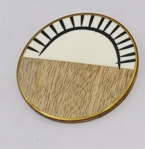 Posavasos Redondo Moderno de Lujo de Madera y Resina – Tapete para Bebidas con Rayas Verdes para Bar en Casa y Accesorios de Hotel. - Product Image 2