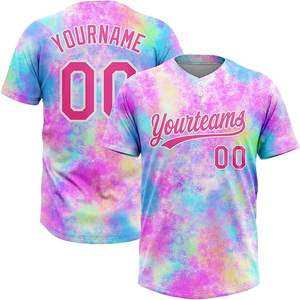 Vente en gros de t-shirts boutonnés vierges uniformes de baseball sportifs maillots de baseball en polyester à impression numérique cousus sur mesure et respirants - Product Image 1