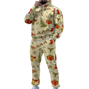 Oferta: Conjunto Navideño de 2 Piezas, Nuevo Diseño, Pantalones Cargo Sublimados, Chándal Talla Grande XL, Estilo Casual de Felpa con Logotipo 2026 - Product Image 5