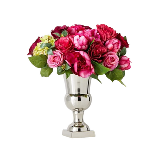 Jarrón de Metal para Decoración del Hogar y Bodas, Diseño de Lujo, Centro de Mesa, en Color Plateado, Jarrón Trompeta - Product Image 4