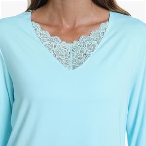 Ensembles de pyjamas en dentelle personnalisés pour femmes, pyjamas sexy pour femmes, vêtements de nuit pour femmes, modal de bambou uni, vêtements de nuit pour femmes - Product Image 3