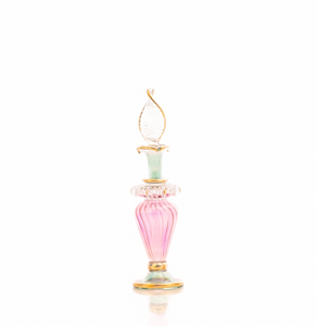 Flacon de parfum de luxe artisanal égyptien 15ml |   Verre soufflé à la main avec accents dorés |   Vente en gros OEM |   Prix d'usine |   Décoration de mariage - Product Image 1