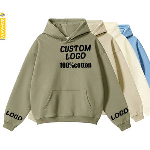 Sweat à capuche d'hiver Samavia écologique coupe régulière personnalisé imprimé polaire coton unisexe vêtements fabricants en gros - Product Image 3