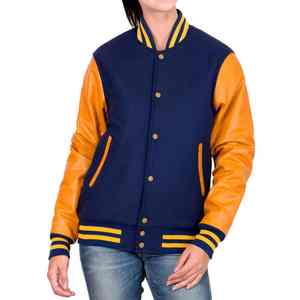 Veste de baseball pour femmes Veste universitaire pour femmes à manches longues Qualité supérieure Meilleure vente Veste Letterman pour femmes en laine et polyester - Product Image 1