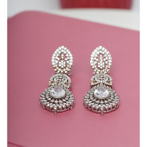 Conjunto de Collar chapado en oro sólido de 24 quilates hecho a mano para mujer circón blanco zarcon transparente para boda fiesta compromiso uso nupcial - Product Image 4