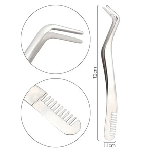 Outils d'extension de cils 3D professionnels en acier inoxydable antistatique et non magnétique peigne à cils pince à épiler matériau métallique - Product Image 6