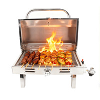 Grill de bateau en acier inoxydable 304, grilles marines avec support pour porte-canne, poignée résistante à la chaleur, barbecue au propane portable pour bateaux, fabriqué en Chine